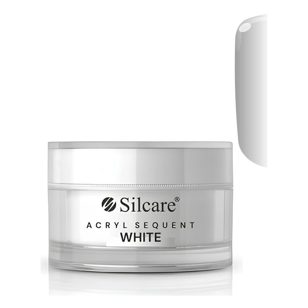 Silcare Sequent proszek akrylowy do modelowania paznokci White 10g