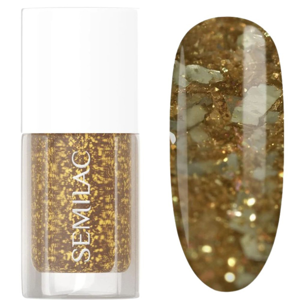 Semilac Classic Lakier Hybrydowy 042 Flakes Of Gold Metallic Effect 7ml