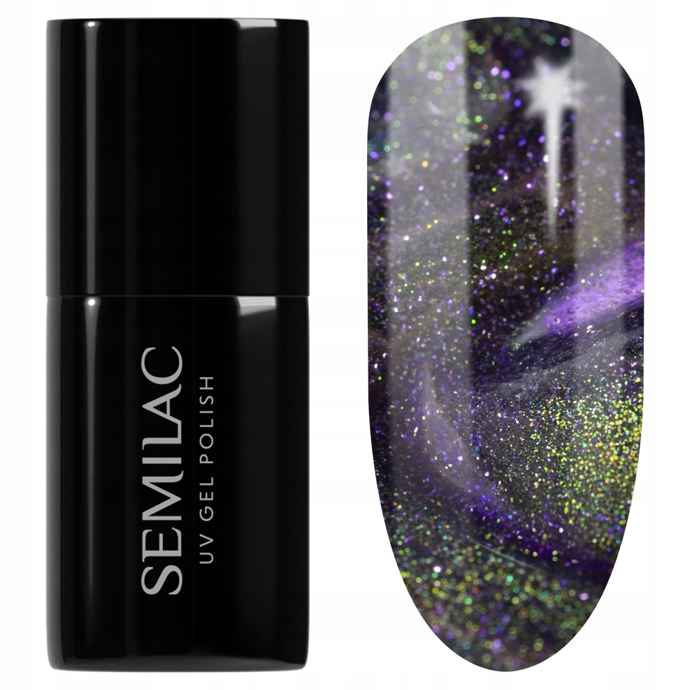 Semilac Galaxy Flash Lakier Hybrydowy Cat Eye Effect 825 Cyber Violet 7ml