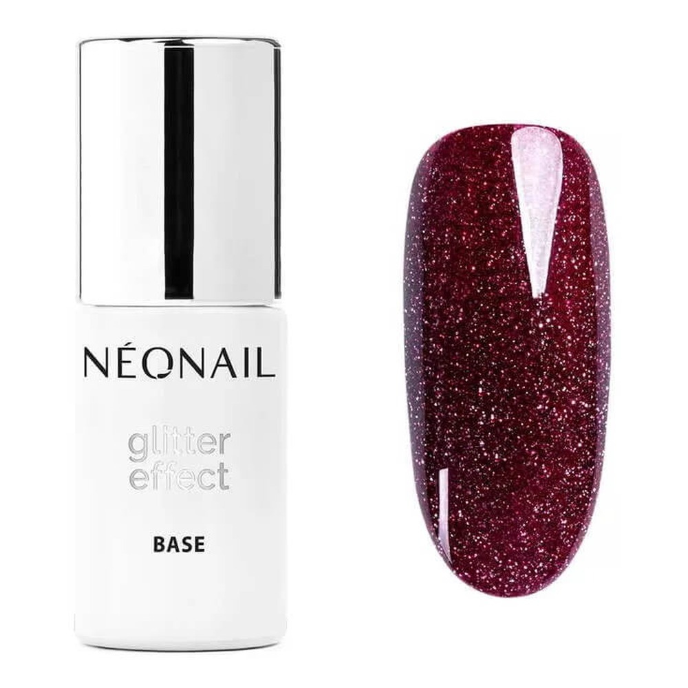 NeoNail UV/LED Soak Off Glitter Effect Base Burgund Shine Baza Hybrydowa 7.2ml