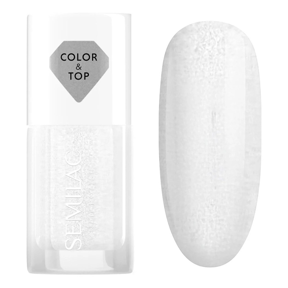 Semilac Classic Top Coat i Lakier Hybrydowy Silver Blush 7ml