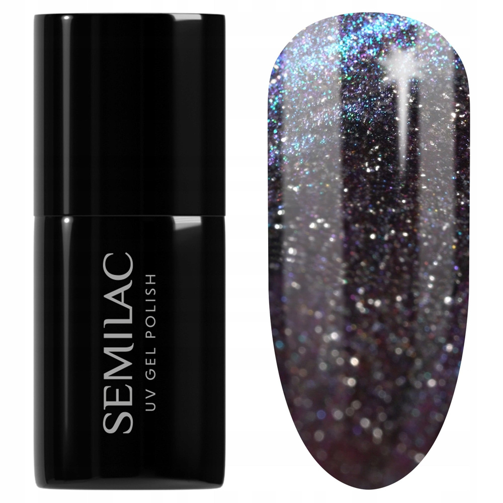 Semilac Galaxy Flash Lakier Hybrydowy Cat Eye Effect 828 Grey Holo 7ml