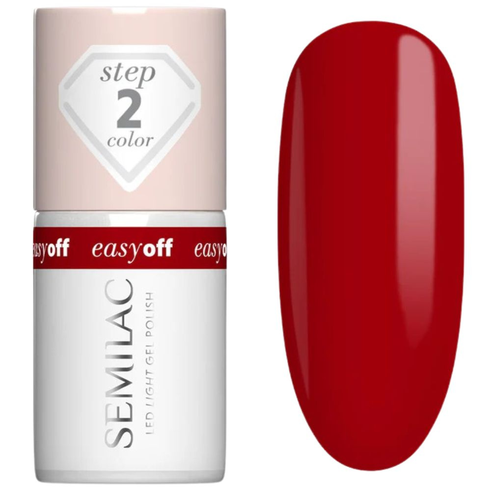 Semilac Easy Off Lakier Hybrydowy 018 The Red Core Deep Red 7ml