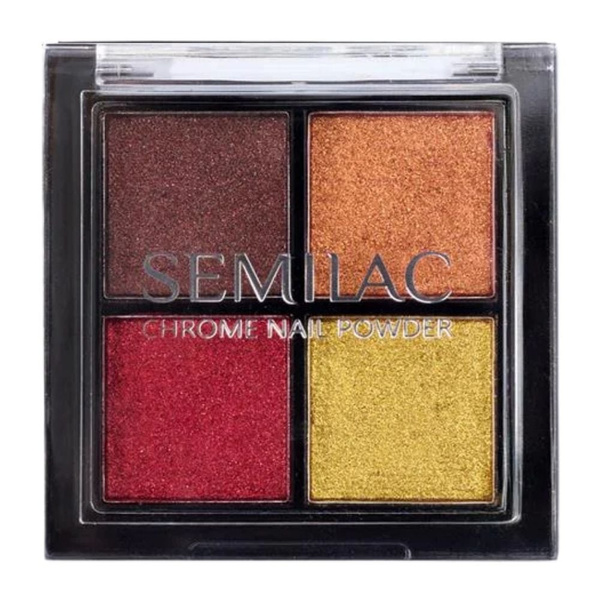 Semilac Semilac Pressed Nail Powder Chrome Palette 02