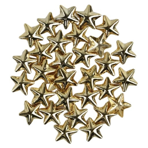 Semilac Nail Decoration Gold Big Stars 50pcs