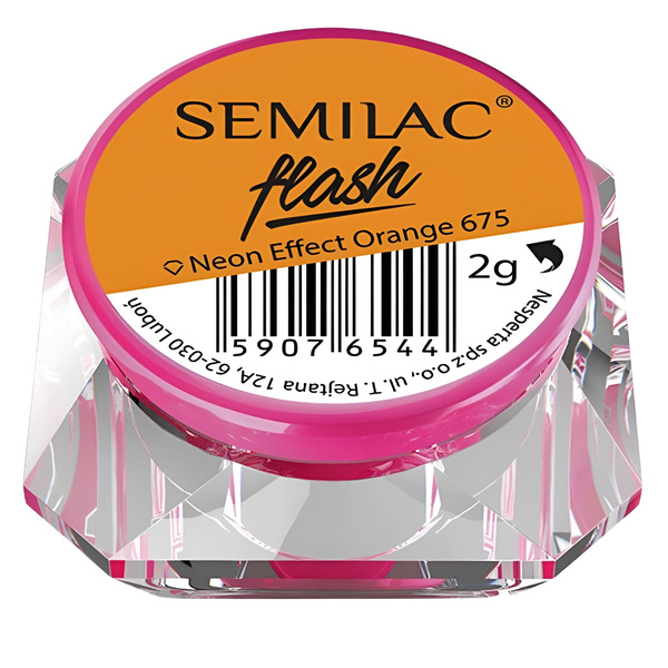 Semilac Flash Neon Effect - 675 Orange Nail Powder 675 2g