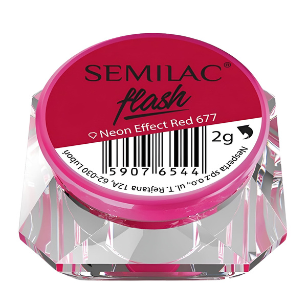 Semilac Flash - 677 Neon Effect Red Nail Powder 2g