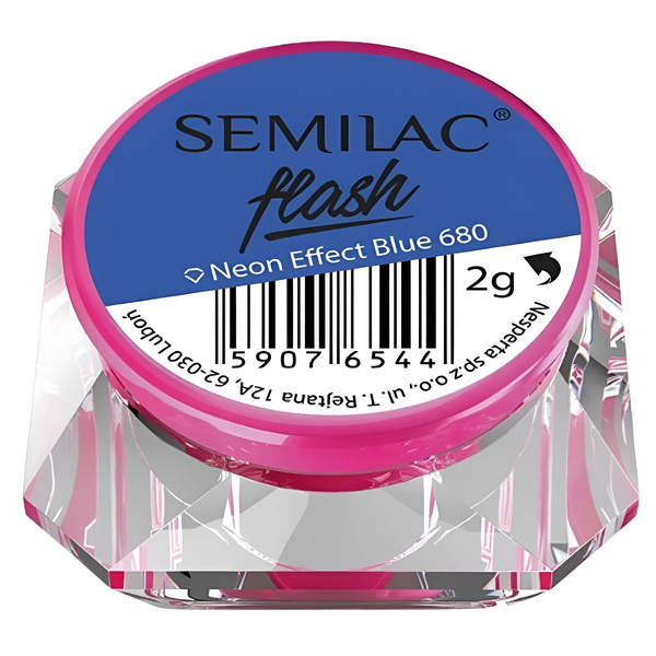 Semilac Flash Neon Effect - 680 Blue Nail Powder 2g