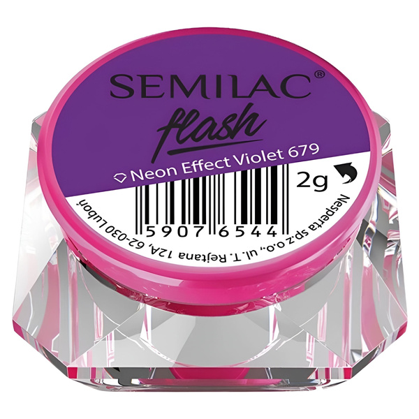 Semilac Flash Neon Effect 679 -Violet Nail Powder 2g
