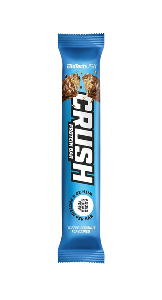 BioTechUSA Crush Bar Baton Proteinowy Toffi Kokos Wysokobiałkowa Przekąska 12 x 64g