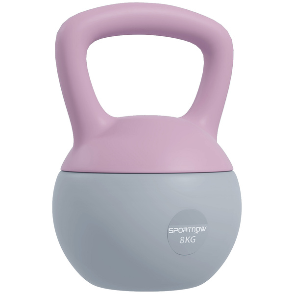 SPORTNOW 8KG Soft Kettlebell, Kettlebell with Non-Slip Handle for Home Gym, Weight Lifting, Strength Training, Purple/Grey