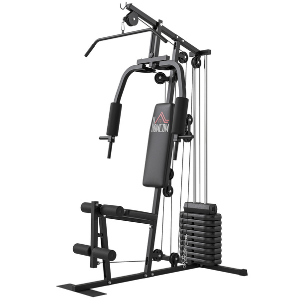 HOMCOM Multifunction Home Gym Machine, with 45kg Weight Stacks, for Strength Training