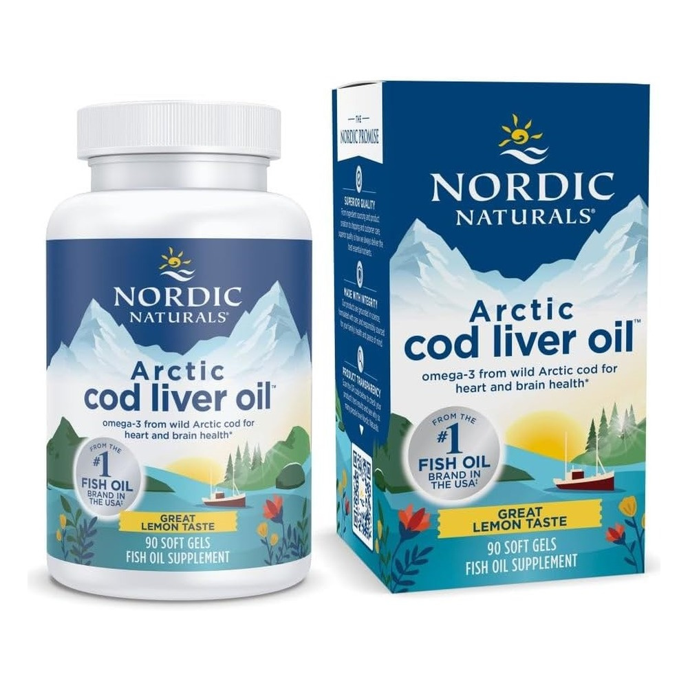 Nordic Naturals Tran z Dorsz Arktycznego 750mg Cytrynowy Na Wsparcie Serca i Mózgu 90 Kapsułek