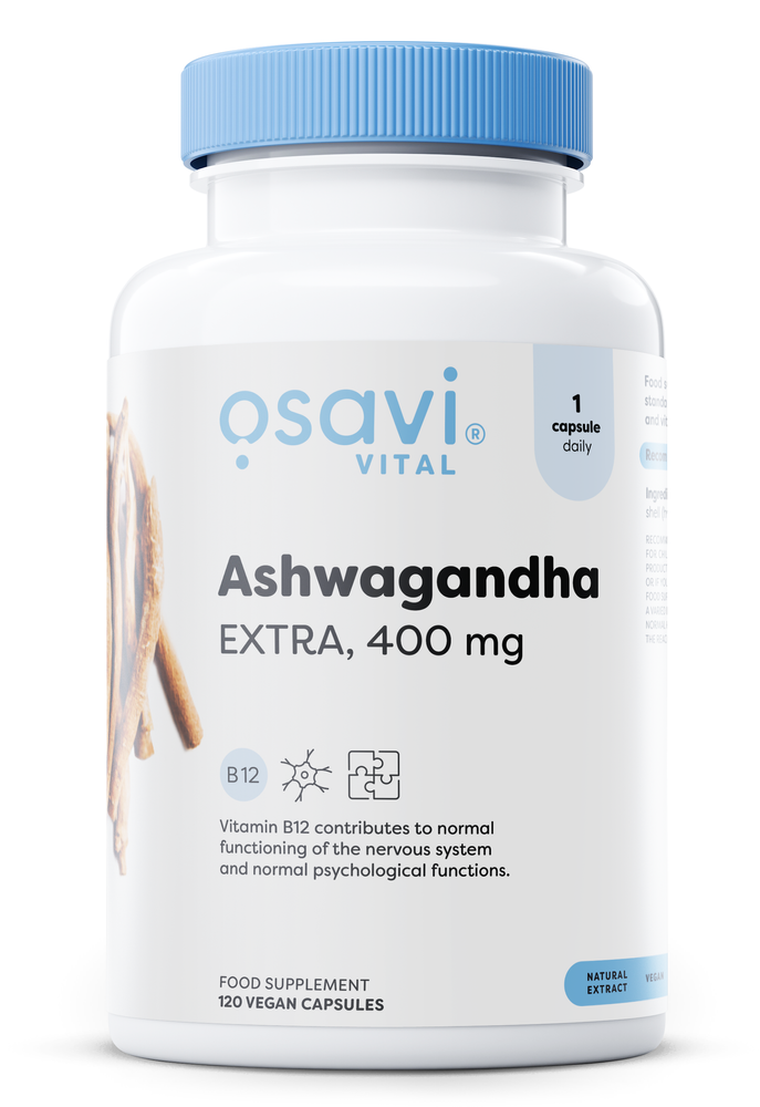Osavi Ashwagandha Extra 400mg z Witamina B12 120 kapsułek wegańskich