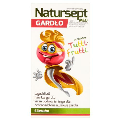 Natur-sept Lizaki na Gardło Tutti-Frutti dla Dzieci 3+ 6 Sztuk