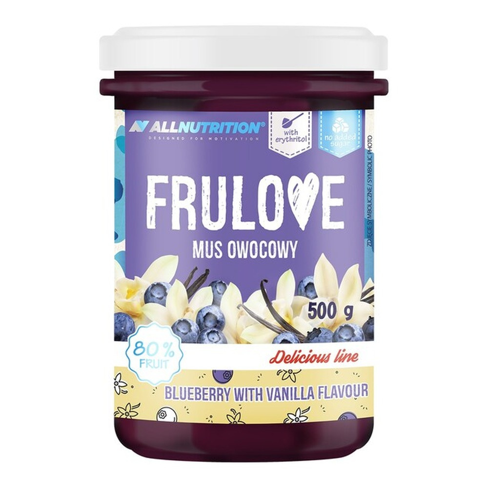 Allnutrition Frulove Mus Borówkowy z Wanilią Zdrowa Frużelina Owocowa 500g