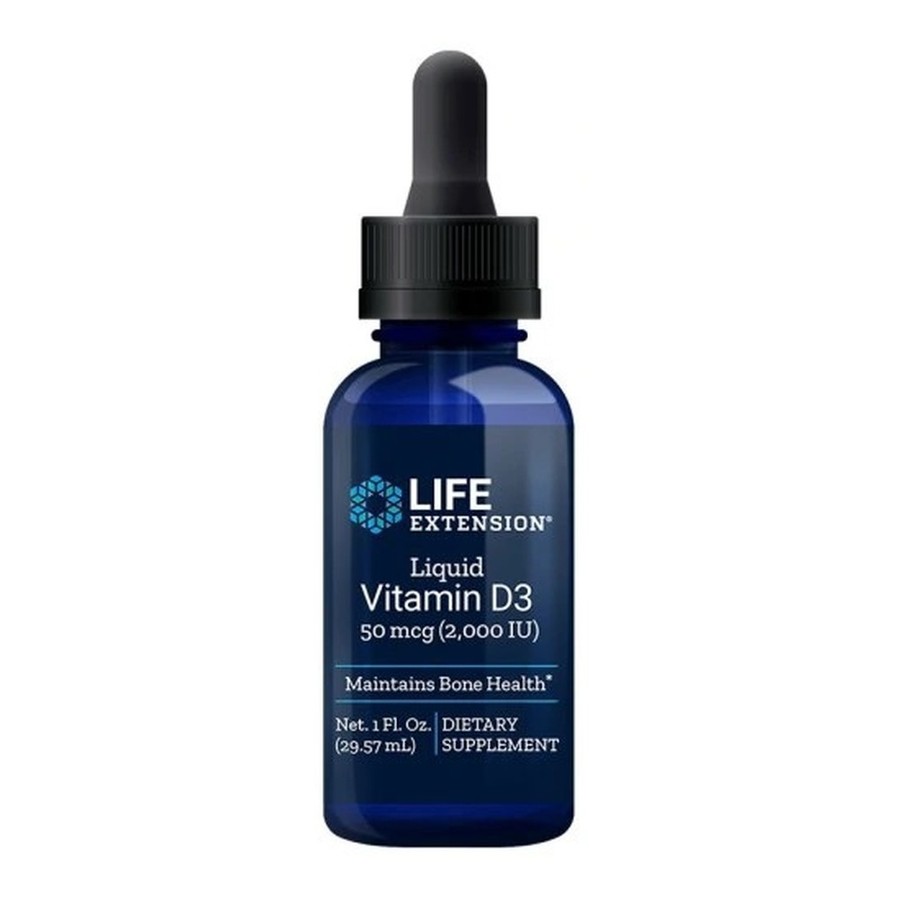 Life Extension Witamina D3 w Płynie 50mcg 2000 IU na Odporność i Zdrowe Kości 29ml