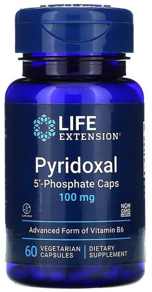 Life Extension Pirodoksalo-5-fosforan Suplement z Aktywną Witaminą B6 100mg 60 Kapsułek