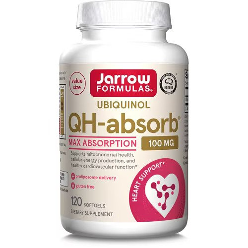Jarrow Formulas Ubichinol QH-absorb 100mg na Energię Komórkową i Zdrowie Sercowo-Naczyniowe 120 Kapsułek