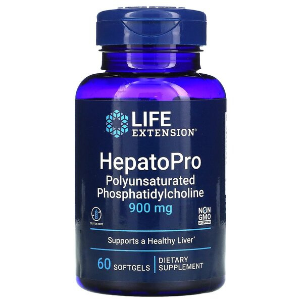 Life Extension HepatoPro Wielonienasycona Fosfatydylocholina 900mg Na Wsparcie Wątroby 60 Kapsułek Żelowych