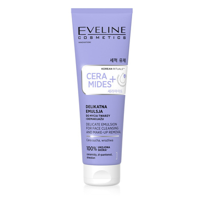 Eveline Cosmetics Korean Rituals Ceramides+ Delikatna Emulsja Do Oczyszczania Twarzy I Demakijażu 140ml