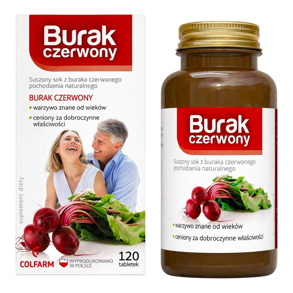 Colfarm Suszony Sok z Buraka Czerwonego Pochodzenia Naturalnego 120 Tabletek