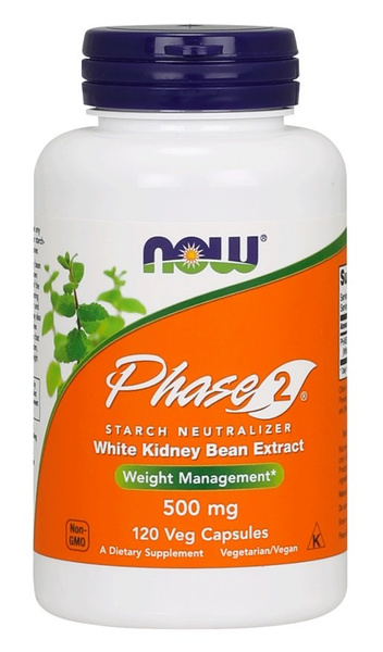 NOW Foods Phase 2 Ekstrakt z Białej Fasoli 500mg na Kontrolę Wagi 120 Kapsułek