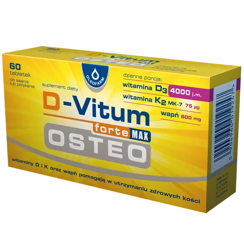 Oleofarm D-Vitum Forte Max Osteo Wspiera Zdrowie Kości 60 Tabletek