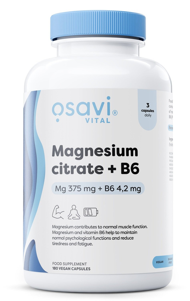 Osavi Cytrynian Magnezu i B6 P5P 180 kapsułek