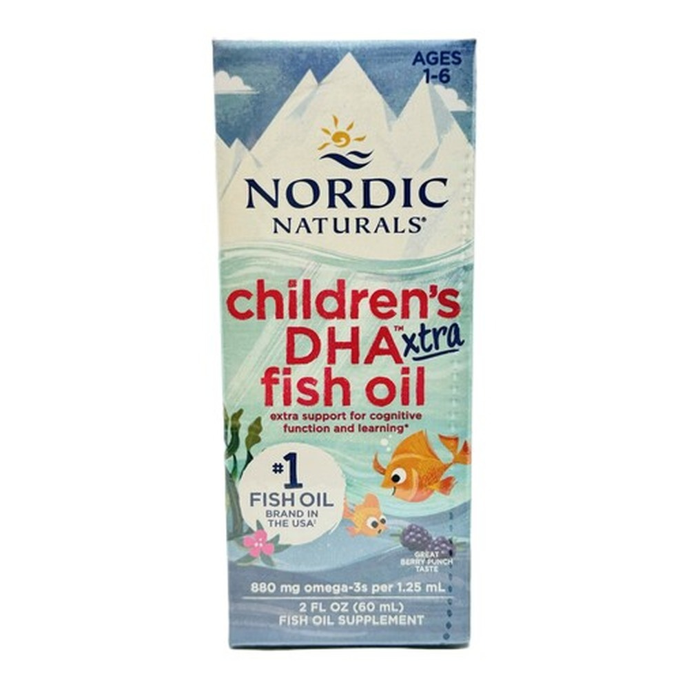 Nordic Naturals Children's DHA Xtra Tran dla Dzieci na Rozwój Mózgu o Smaku Jagodowym 60ml