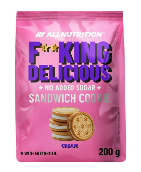 Allnutrition Fitking Delicious Sandwich Cookie Kremowe Ciasteczka Kanapkowe Bez Dodatku Cukru 200g