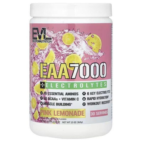 EVLution Nutrition EAA 7000 + Electrolytes, Pink Lemonade - 369g