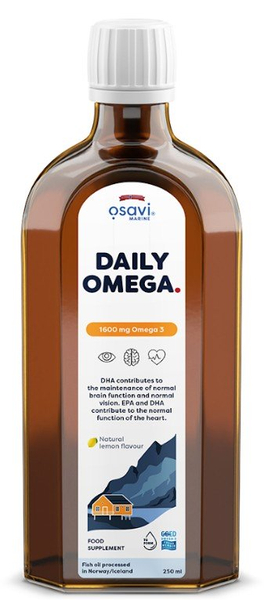 Osavi Daily Omega 1600mg Omega 3 Płyn Smak Cytrynowy 250 ml