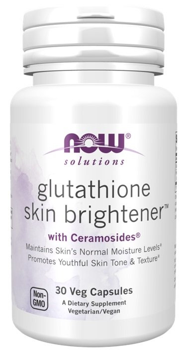 NOW Foods Glutathione Skin Brightener z Ceramosides Na Młodzieńczy Wygląd Skóry 30 Kapsułek