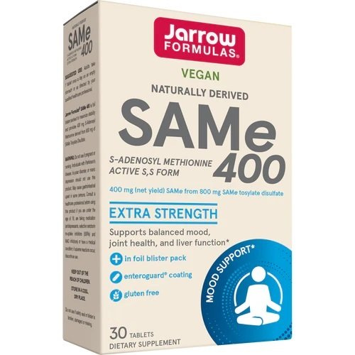 Jarrow Formulas SAMe 400 S-Adenozylometionina Na Nastrój Stawy i Wątrobę 30 Tabletek
