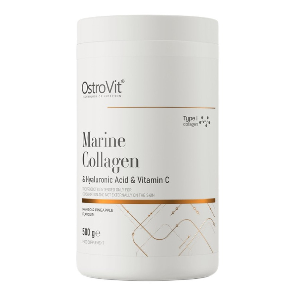 OstroVit Marine Collagen & Hyaluronic Acid & Vitamin C, Mango & Pineapple - 500g