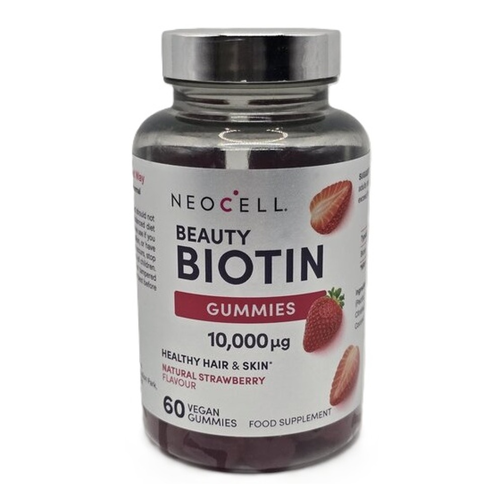 NeoCell Beauty Biotin biotyna 10000mcg żelki Naturalna Truskawka 60 żelków