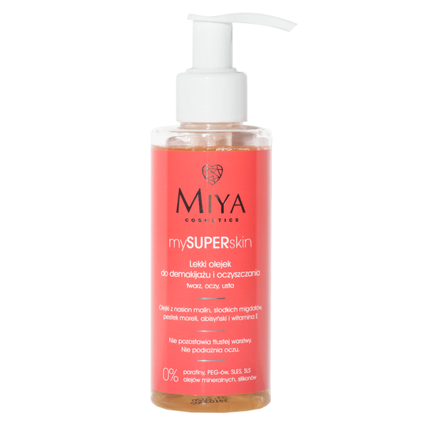 Miya mySUPERskin Lekki Olejek do Demakijażu i Oczyszczania Twarzy Oczu i Ust dla Każdego Rodzaju Cery 140ml