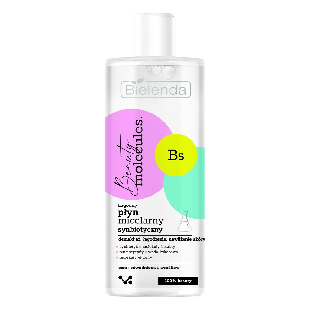 Bielenda Beauty Molecules Łagodny Synbiotyczny Płyn Micelarny dla Skóry Odwodnionej i Wrażliwej 500ml Best Before 31.10.26