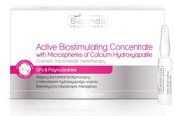Bielenda Professional Aktywny Koncentrat Biostymulujący z Mikrosferami Wapnia do Mezoterapii Mikroigłowej 10x3ml