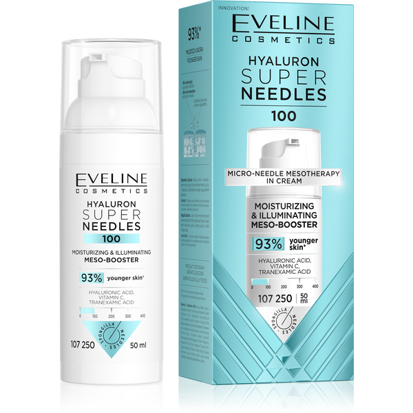Eveline Super Needles Hyaluron 100 Nawilżający i Rozświetlający Mezo-Booster 50ml