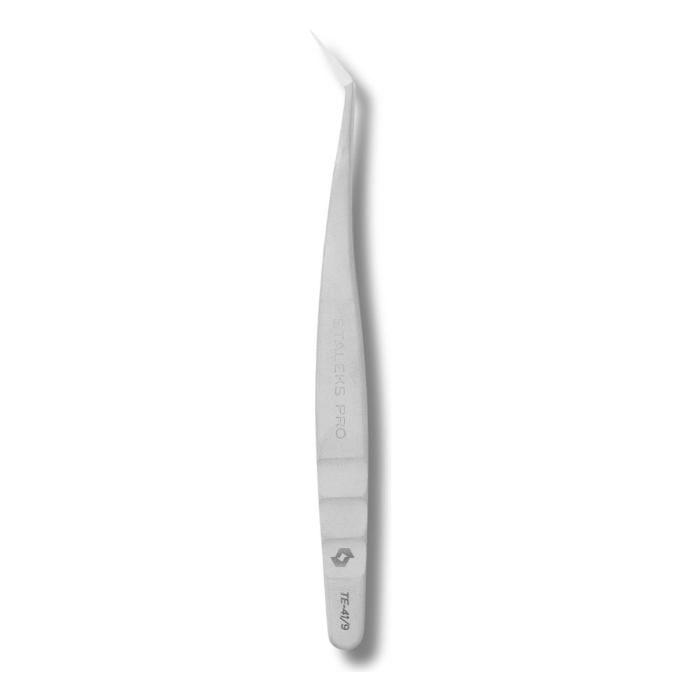 Staleks Pro Profesjonalna Pęseta do Rzęs EXPERT 41 TYPE 9 w Kształcie Litery L 35')35° 123mm 1 Sztuka
