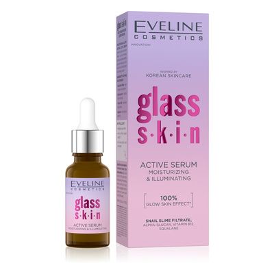 Eveline Cosmetics Glass Skin Aktywne Serum Nawilżająco-Rozświetlające 18ml