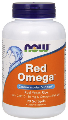 Now Foods Red Omega Red Yeast Rice Wspomaga Pracę Serca 90 Kapsułek