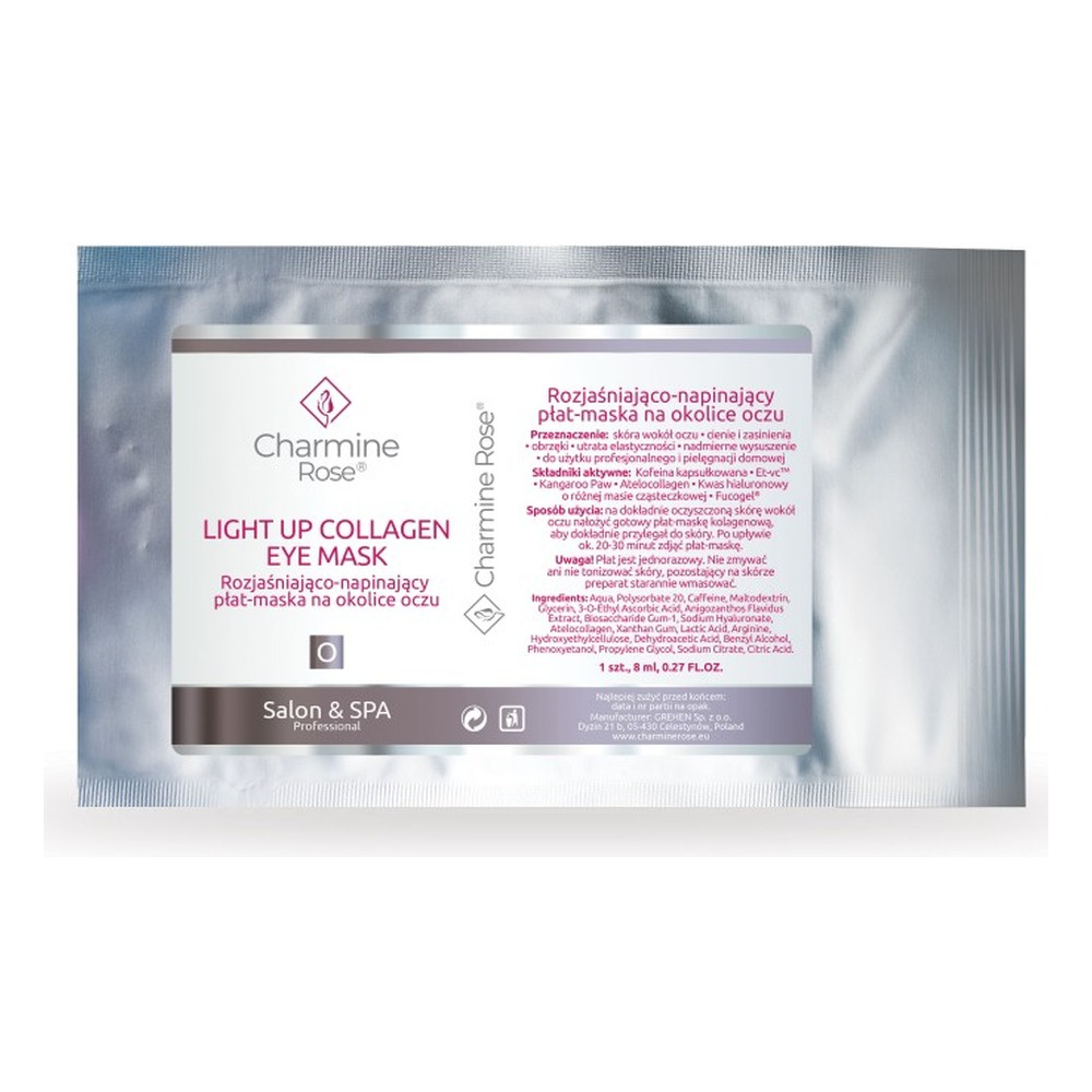 Charmine Rose Professional Rozjaśniająco-Napinająca Płat-Maska na Okolice Oczu 8ml