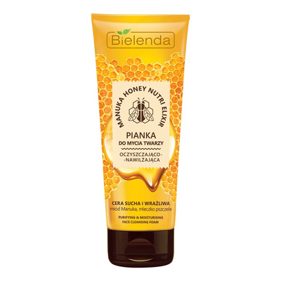 Bielenda Manuka Honey Nutri Elixir Oczyszczająca Pianka do Mycia Twarzy do Cery Suchej i Wrażliwej 175ml