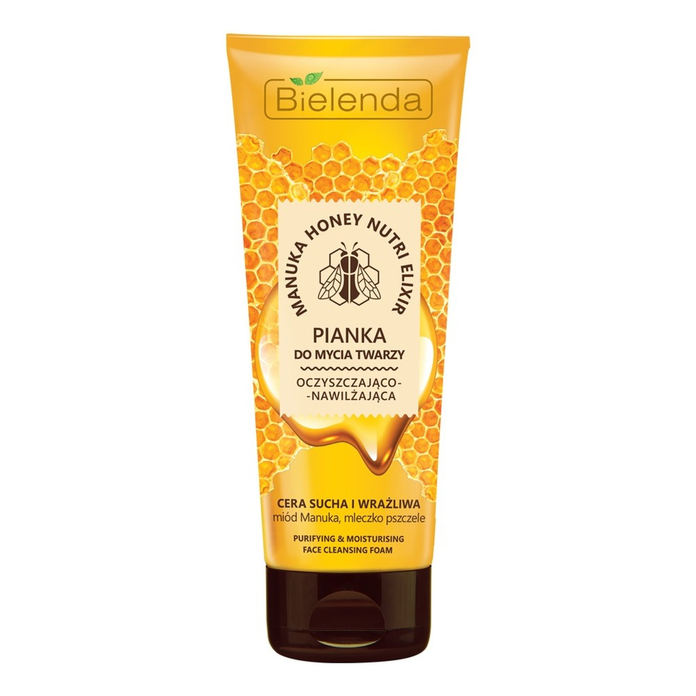 Bielenda Manuka Honey Nutri Elixir Oczyszczająca Pianka do Mycia Twarzy do Cery Suchej i Wrażliwej 175ml