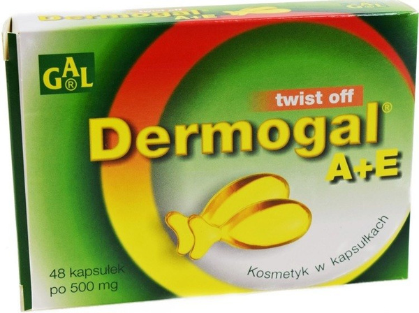 Dermogal A+E Kapsułki Twist Off z Witaminami na Skórę Wrażliwą 48 Kapsułek