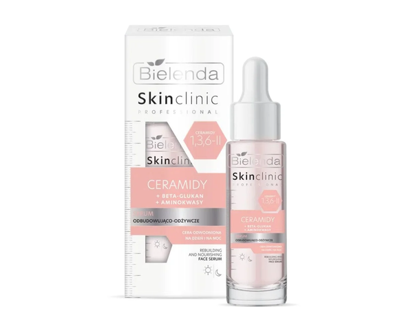 Bielenda Skin Clinic Professional Serum Odbudowująco-Odżywcze Ceramidy Beta-Glukanu Aminokwasy dla Skóry Odwodnionej 30ml