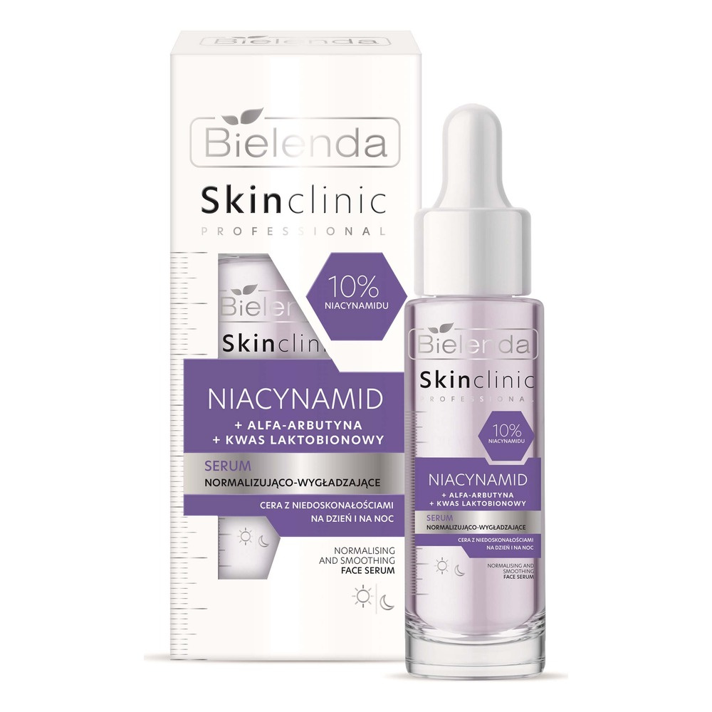 Bielenda Skin Clinic Professional Niacynamid Serum Normalizująco-Wygładzające dla Skóry z Niedoskonałościami na Dzień i Noc 30ml